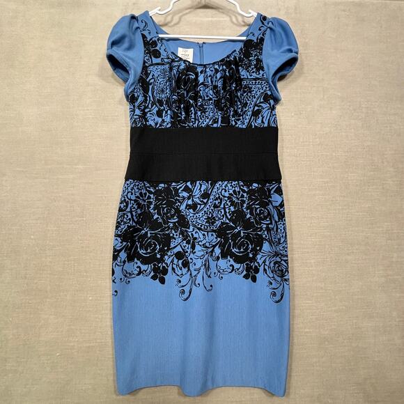 Suzi Chin Floral Dress Size 10P Statement Romantic Sophisticated Stretch Artsy - Picture 1 of 8